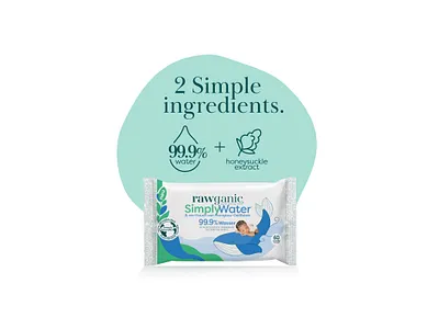 Rawganic SimplyWater baby brand identity & packaging design baby eco products baby wipes brand identity branding graphic design illustration logo packaging simplywater whale