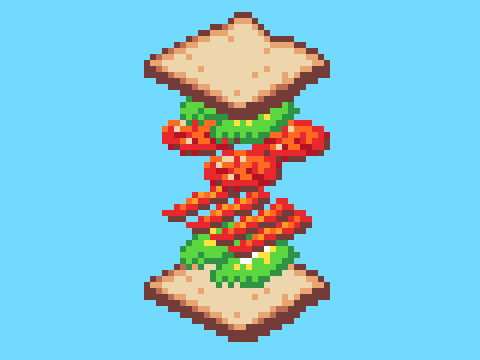 Sandwich, BLT 8bit animation food isometric pixel art pixelart