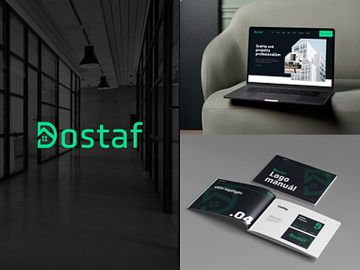 Dostaf - Logo Design black branding dark design graphic design green landingpage logo ui ux web design