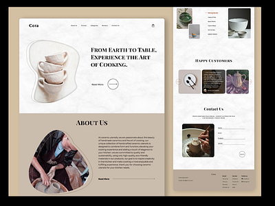 Where Art Meets Earth: Cera's Pottery artist ceramics earth figma handmade minimal pottery ui uiux utensils web design website