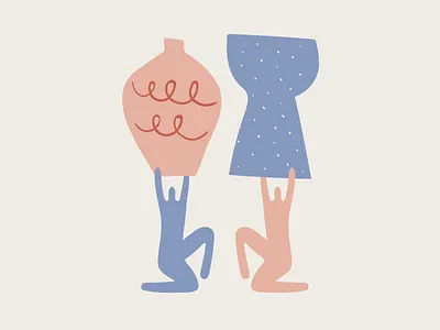 Pottery Illustration branding candy colors ceramic clay design flat illustration matisse minimal organic pottery simple vector