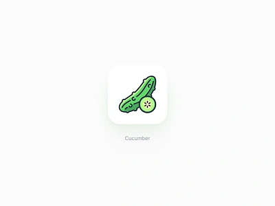 Cucumber icon . art cucumber cute diet digital art food healthy icon icon design icon set iconographer iconography illustration organic sticker vector icon vegetable