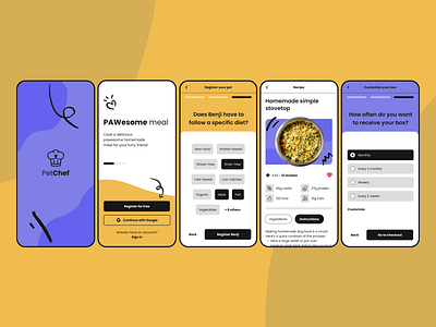 Petchef - Mobile UI/UX Concept app design illustration mobile design pet recipe ui ui design ux ux design visual design