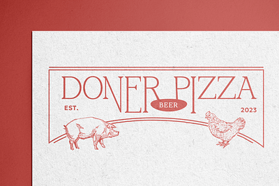 Retro Logo Doner Pizza Beer 🍀 antiqua branding graphic design logo retro