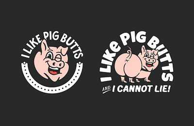 Pig Butts Apparel Design apparel branding design digital art digital illustration graphic design illustration ipad art