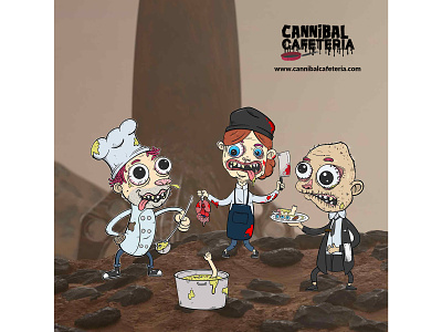 Cannibal Cafeteria - Mars Best Fine Dining Restaurant graphic design illustration webdesign