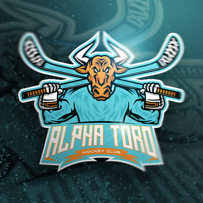 Alpha Toro Hockey Club Mascot apparel branding design digital art digital illustration graphic design hockey mascot hockey team branding illustration ipad art logo mascot design