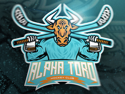 Alpha Toro Hockey Club Mascot apparel branding design digital art digital illustration graphic design hockey mascot hockey team branding illustration ipad art logo mascot design