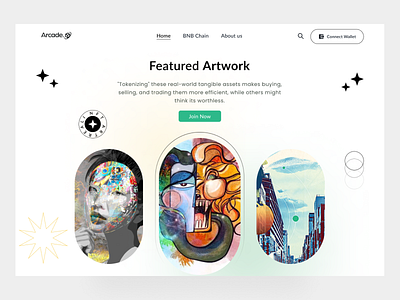 Arcade-NFT Marketplace Landing Page art color crypto cryptocurrency design dribbble eth figma illustration landing page logo nft token ui vector website