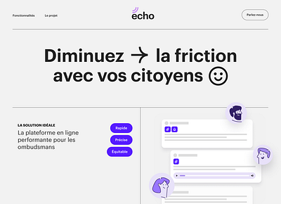 Landing page echo branding design quebec sigmund ui website