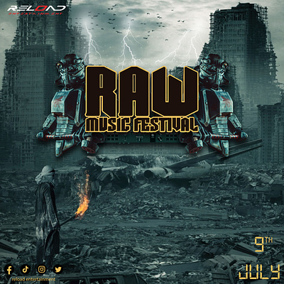 Raw Music Festival Poster design event flyer graphic design poster