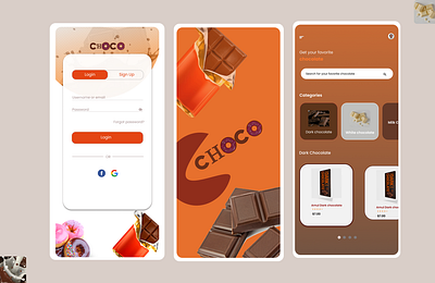 Choco mobile app UI animation app branding ui ux web design web development