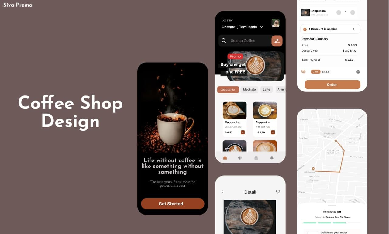 Coffee Shop Design Using Figma by Siva Prema on Dribbble