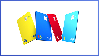 Debit cards BdB 3d branding cards graphic design