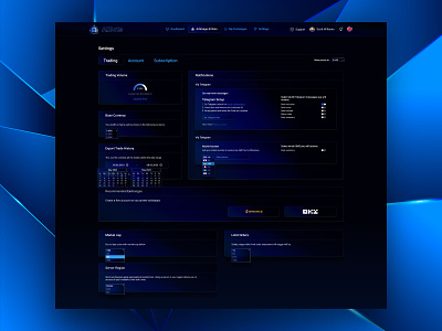 AI Powered Crypto Trading Strategy Bot UI UX Settings Dashboard account ai bots banking crypto dapp dashboard defi extej finance fintech saas settings trading strategy ui kit ui ux user panel wallet web app web design web3