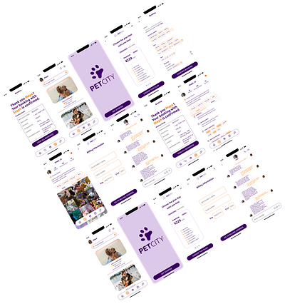 PetCity - Pet Services App Case Study app case study figma product design protopie prototype ui ux