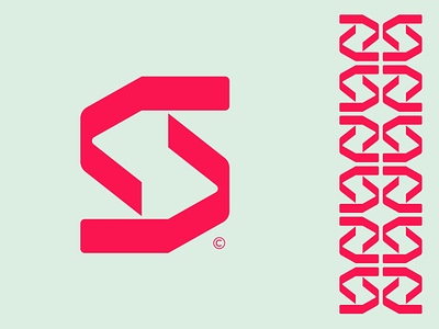 Abstract S or SV abstract brand focus future futuristic health industrial industry logo monogram negative pattern red support sv symbol tech tool