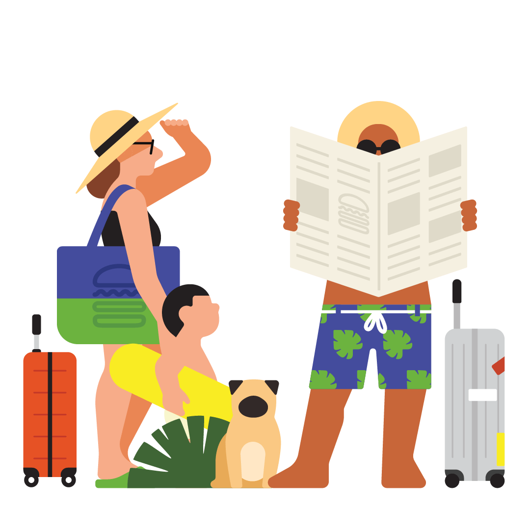 SHAKE SHACK x Minkyung beach character collaboration color flat illustration people summer