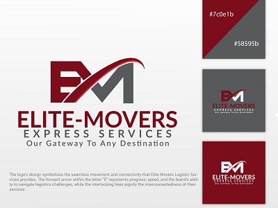 Logistic Serives Logo - (Elite Movers) creative design digitalart elitemovers graphicdesigner icon identity illustrator innovatixhubdesign logisticservices logo logo mark logodesign logos marketing minimalist logo smallbusiness steamlesslogistics transportsolution vector