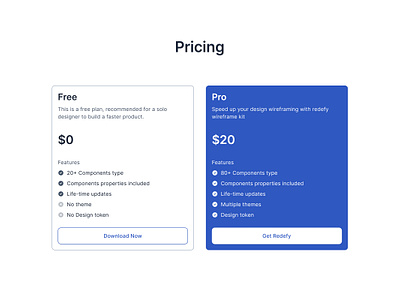 Pricing - redefy blocks plan pricing pricing plan wireframe wireframing