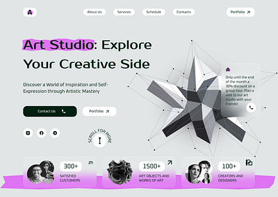 Art studio - Web design 3d animation app art branding design graphic design illustration landingpage logo motion graphics ui ux vector web webdesign webdevelopment website