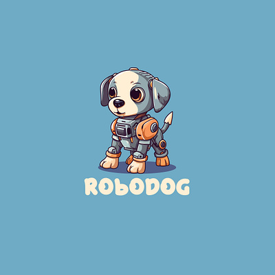 cute cartoon adorable robot dog. robot dog mascot logo vector modern tattoos