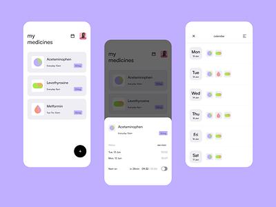 Medicine app UI app calendar design doctor fun healthy illustration interface layout medicine ui ux