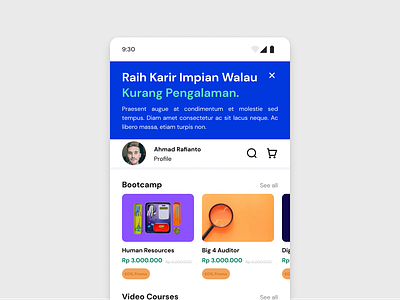 Harisenin.com App Exploration android app blue design learning