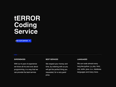 tERROR v1.0 | Landing Page coding