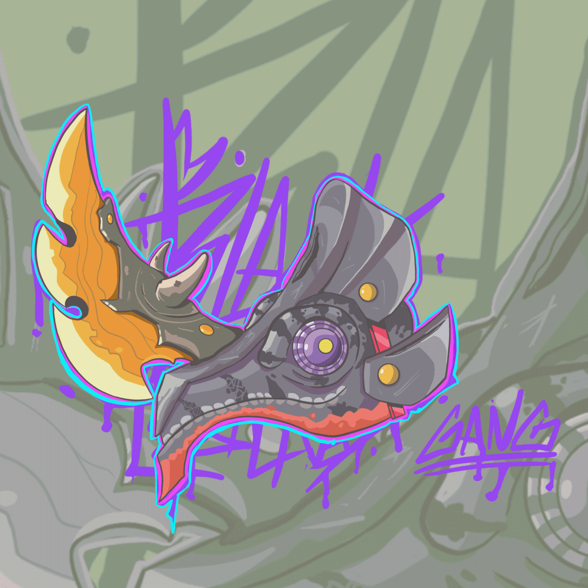 Black lizalfos gang animation branding ill illustration logo