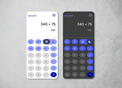 Calculator design app color gradient design ui ux
