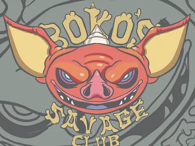Boko's Savage Club design illustration logo
