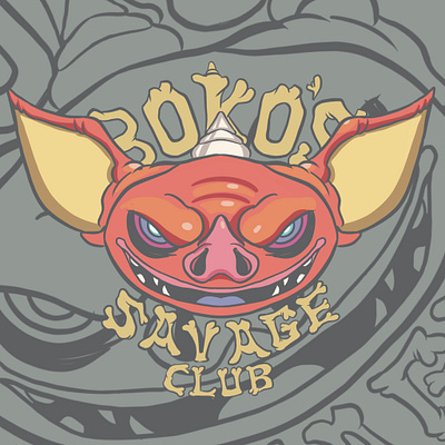Boko's Savage Club design illustration logo