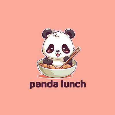 cute adorable cartoon panda in a bowl with food chopsticks eat tattoos