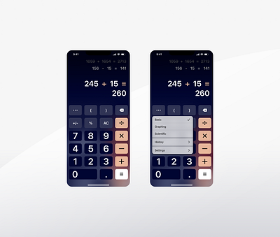Calculator app calculator iphone minimal mobile practical scientific ui ux