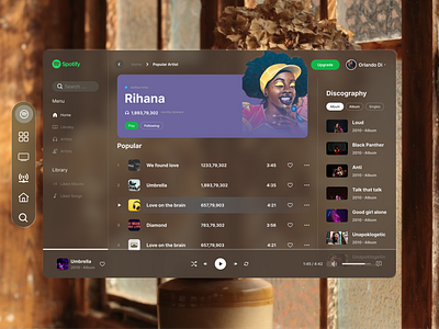 Spotify Web for Vision Pro animation branding design graphic design illustration logo motion graphics ui ux vector