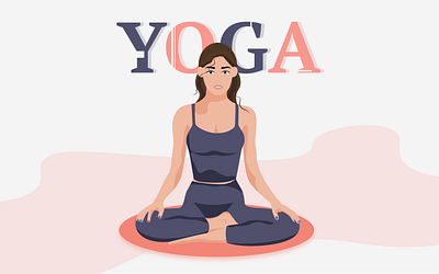 Poster for yoga studio adobe illustrator design flat girl graphic design vector yoga