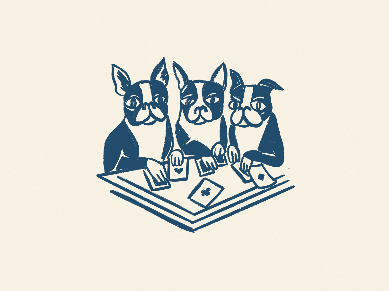 Card Bostons animation boston terrier card character dog frame by frame frame to frame game gif illustration loop playing poker