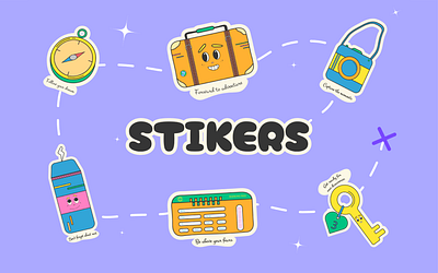 Travel stickers (y2k) adobe illustrator beautiful design flat graphic design illustration stikears vector