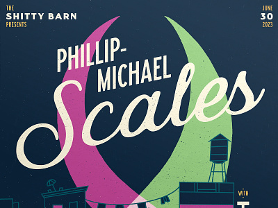 Phillip-Michael Scales + Hemma - SBS 288.23 gig poster illustration poster poster design shitty barn shitty barn sessions
