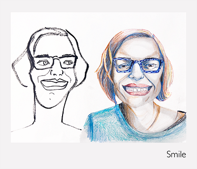 Smile crayon illustration people saint spirit smile woman