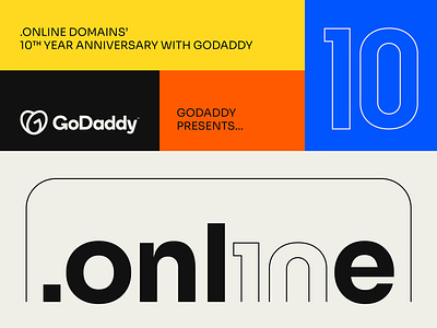 10 years of .online with GoDaddy - anniversary logo design anniversary logo colorful design godaddy graphic design logo logo design playoff