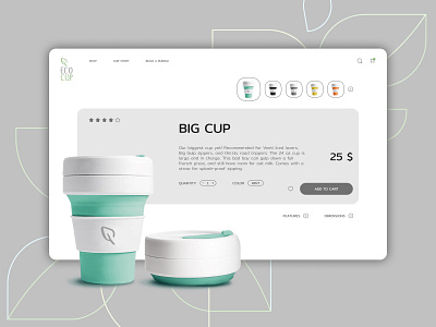 Card of product For EcoCup design graphic design illustration typography ui ux vector