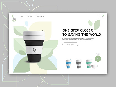 Main screen for EcoCup design graphic design illustration typography ui ux vector