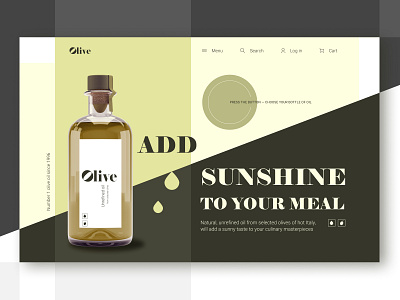 Home screen for an olive oil shop design graphic design illustration typography ui ux vector