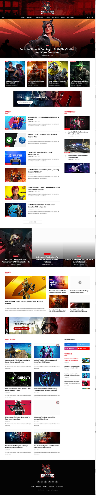 Gaming blog design web