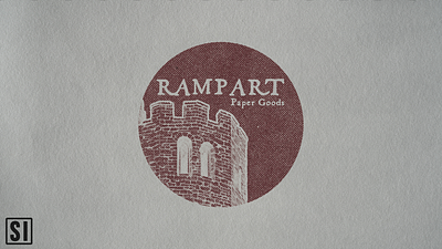 Rampart Paper Goods brand branding design illustration logo logo design paper paper goods print product