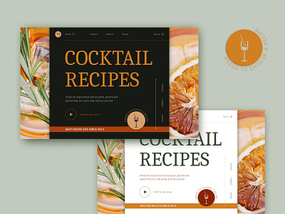Home Screen for Cocktail Recipe design graphic design illustration logo typography ui ux vector
