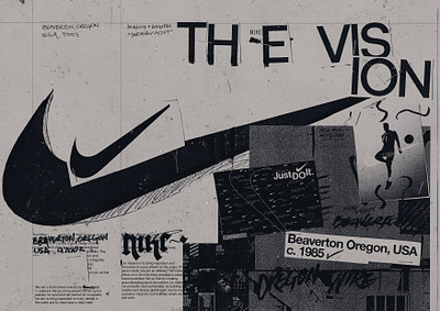 THE VISION - NIKE advertisements graphic design mix media nike paper poster poster design