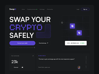 SwapX - Website Web 3.0 app assets crypto fintech hero illustration swap ux web 3.0